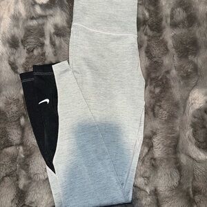Nike Kids Light Gray and Black Leggings
